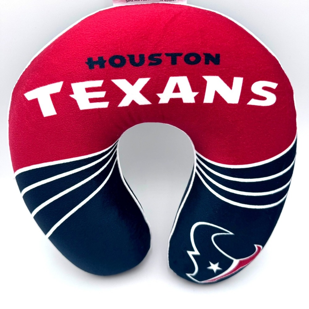 NEW HOUSTON TEXANS NFL‎ Travel Relaxation U-Neck Memory Foam Pillow Red / Blue